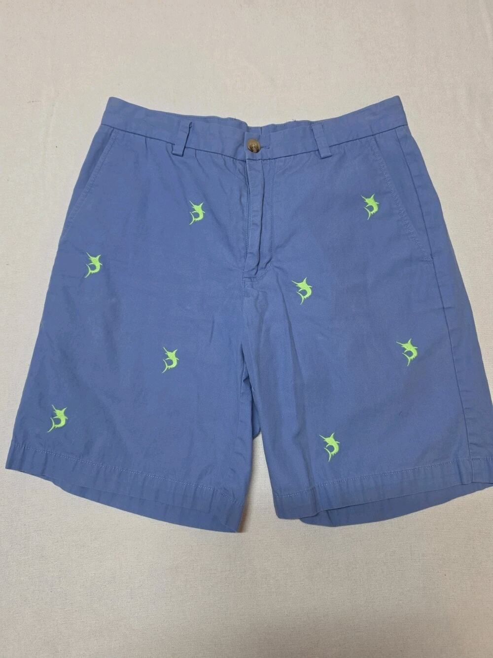Vineyard Vines Breaker Shorts Men's 30 Blue Marlin Embroidered Flat Front Casual